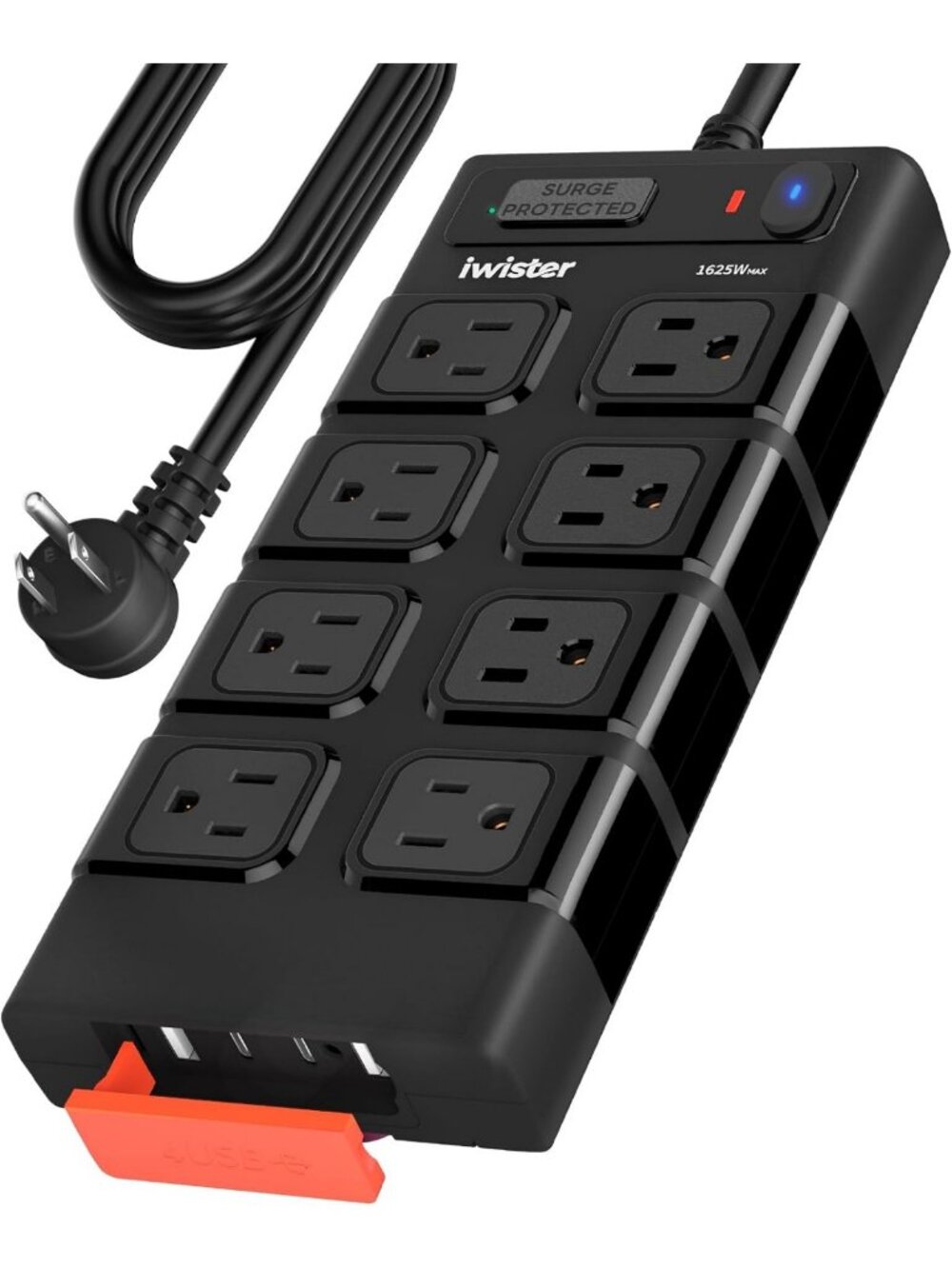 Waterproof Outdoor Power Strip, 8 AC Outlets + 4 USB Ports, IPX6 Rated, Heavy